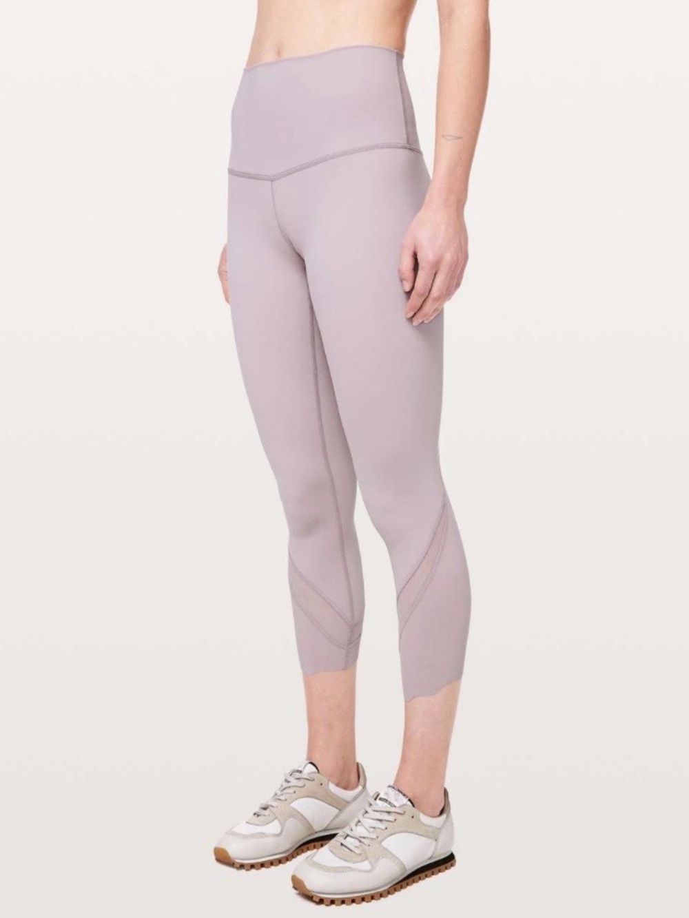 Lululemon Wunder Under HR Crop 23” Scallop Luxtreme Yoga Leggings Smoky Blush 4